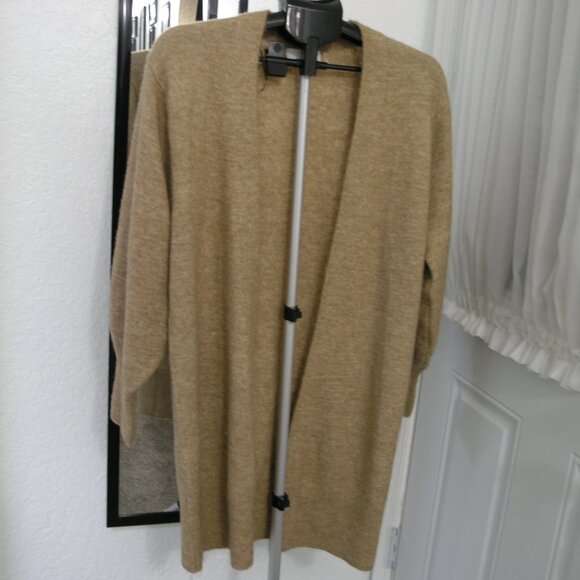 H&M open front long Tan Cardigan Women's size US XSMALL - Picture 1 of 11
